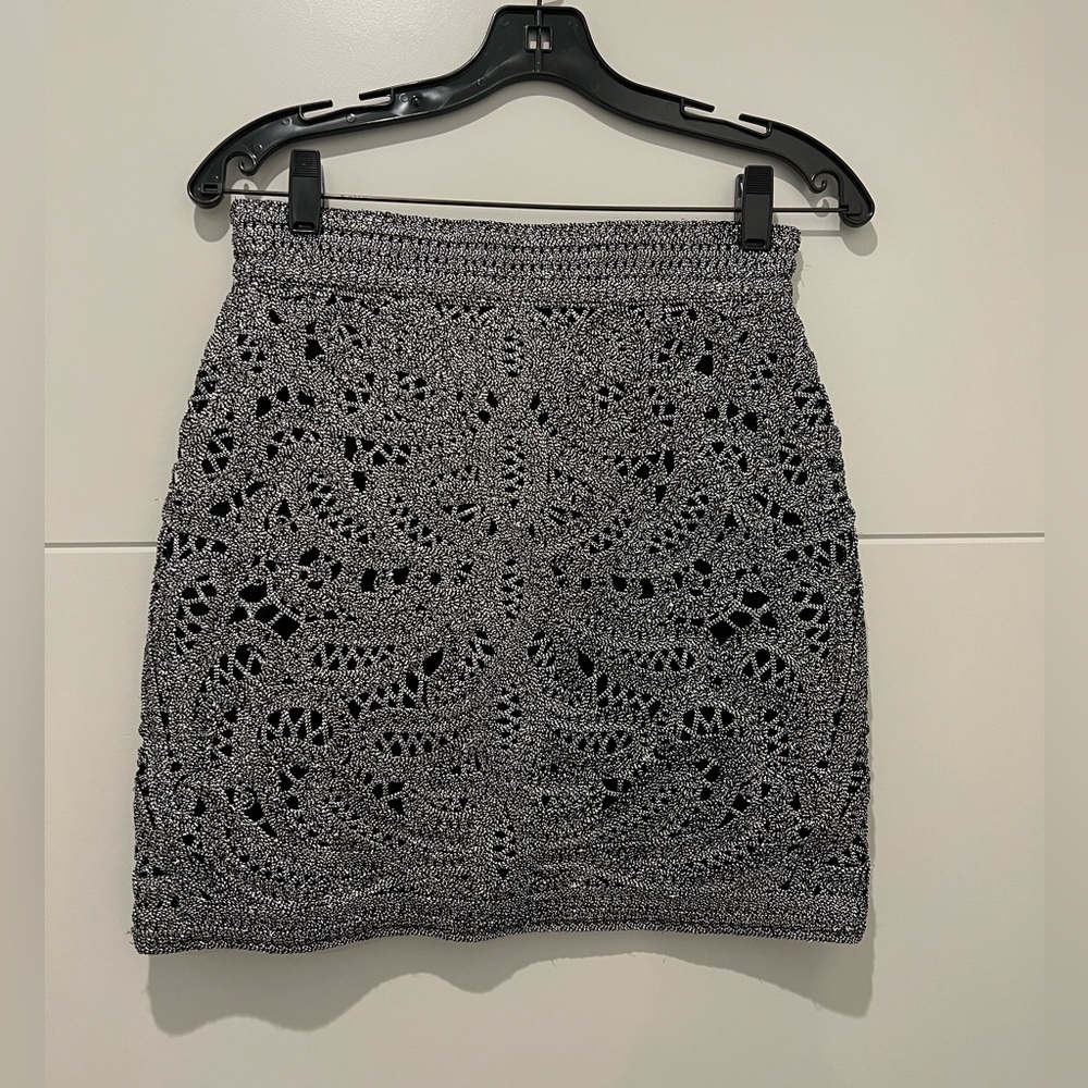 Maje mini skirt metallic silver